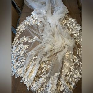 Brand new - custom made white veil